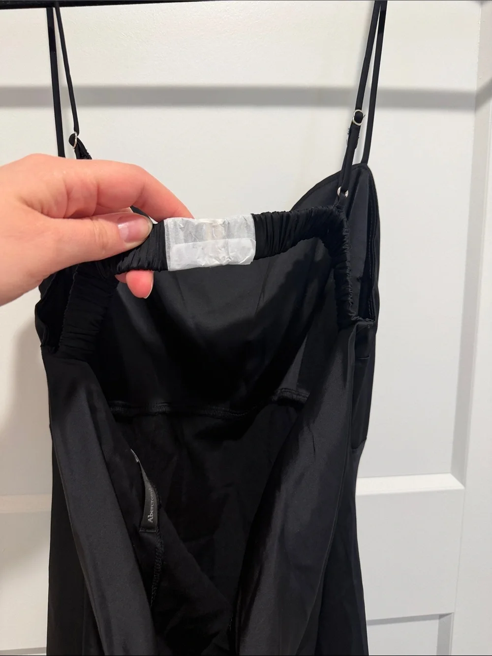 Abercrombie & Fitch black Satin Slip Dress- A&F Julia Slip Cowl Back Dress
